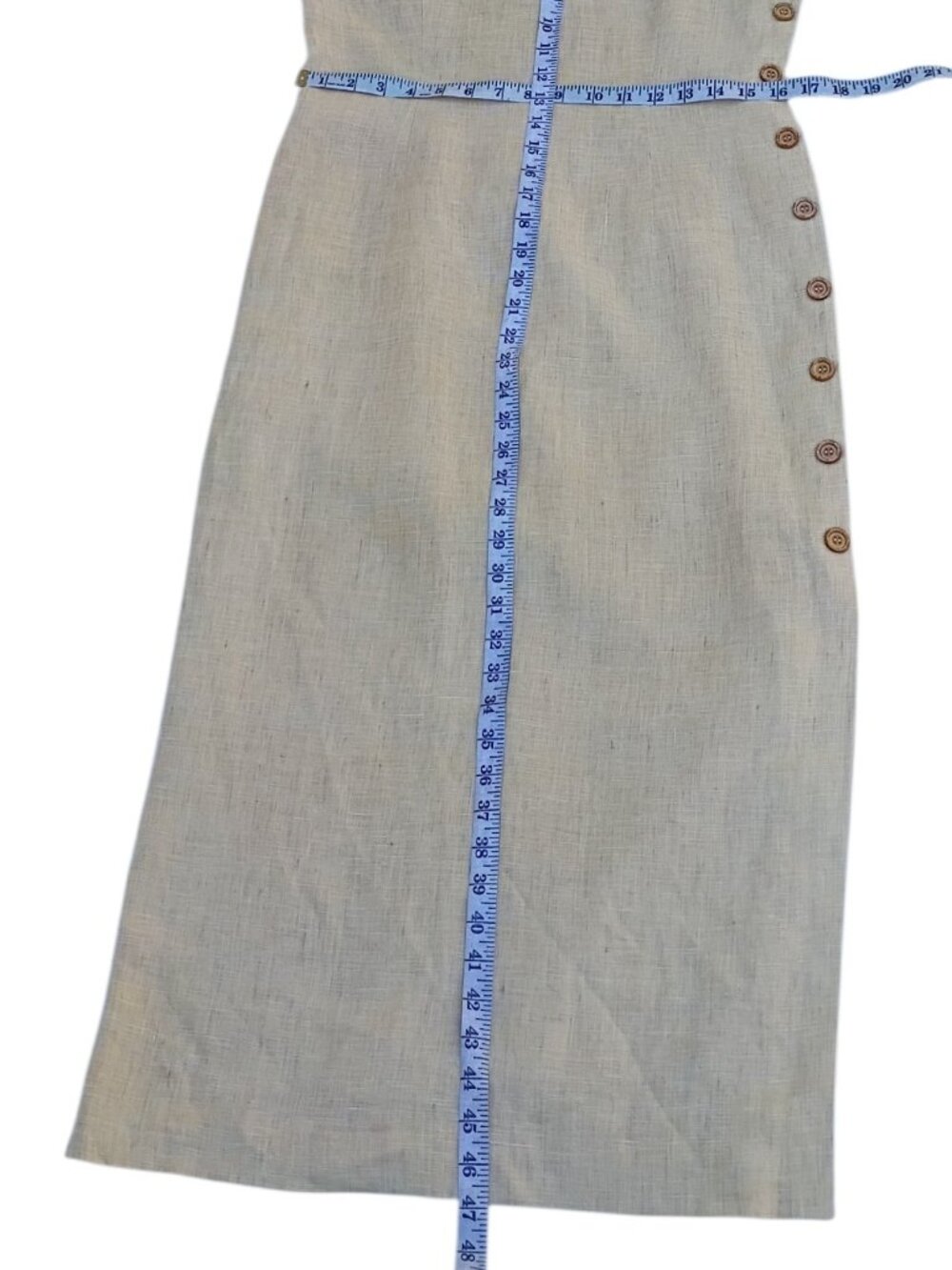 Talbots vintage wheat color linen lined maxi dress sz 6 - Picture 14 of 14